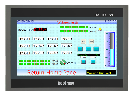 QM3G-100FH-24MR-485P ১০ ইঞ্চি HMI PLC অল ইন ওয়ান 30DI 30DO Modbus RTU প্রোটোকল প্রোগ্রামযোগ্য লজিক কন্ট্রোলার